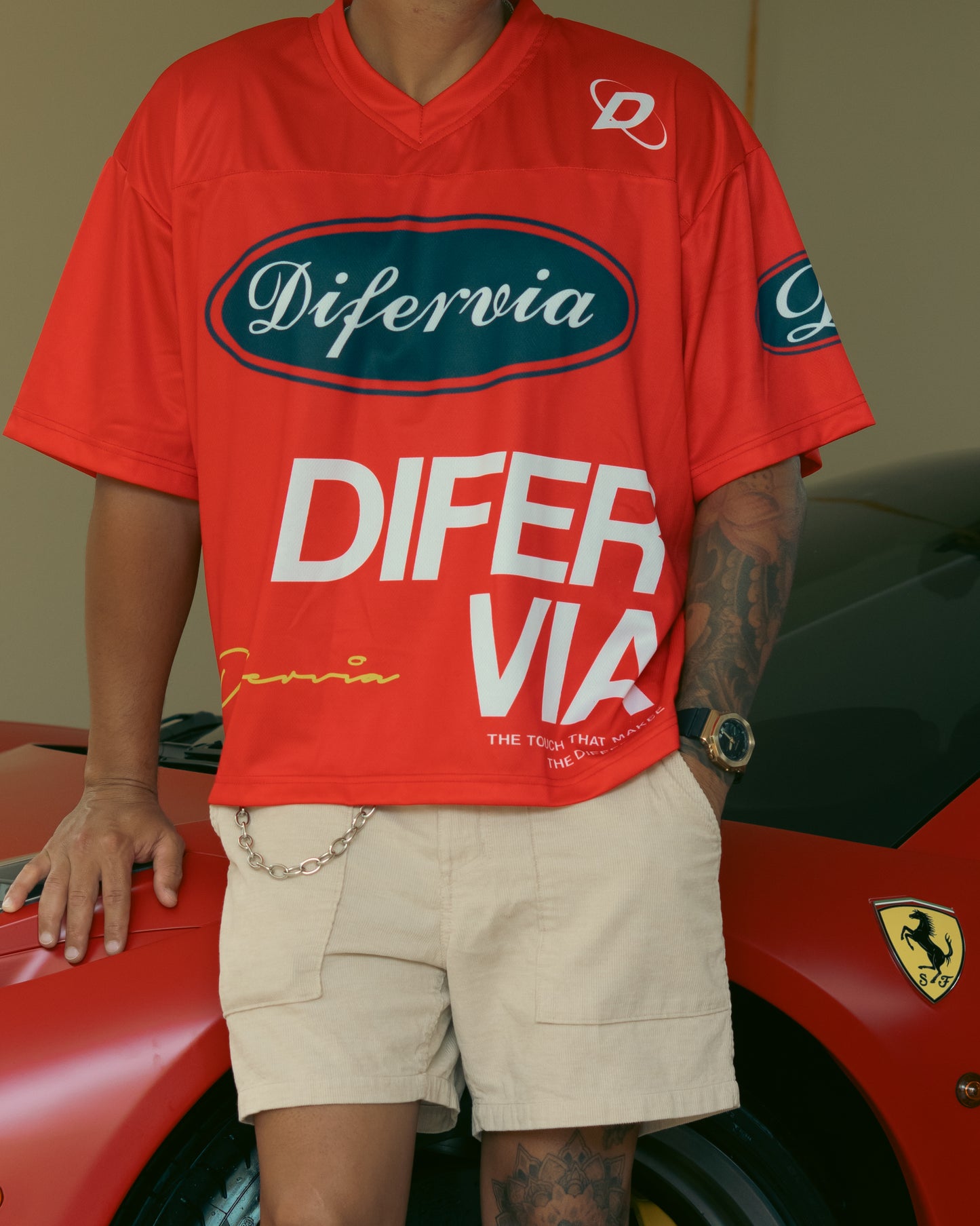 Basic Football Tee Red